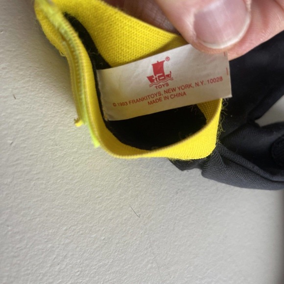 Vtg 1993 Surehands Yellow Plush Football Black Gloves Frankitoys Hook Loop Patch - Picture 9 of 12